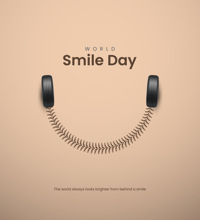 World Smile Day, Creative Design Template, Smile Face, and stethoscope Creative Concept, 3D Illustrationのイラスト素材