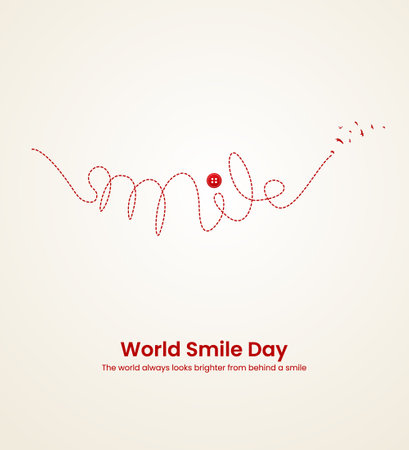 World Smile Day, Creative Design Template, Smile Face, and stethoscope Creative Concept, 3D Illustrationのイラスト素材