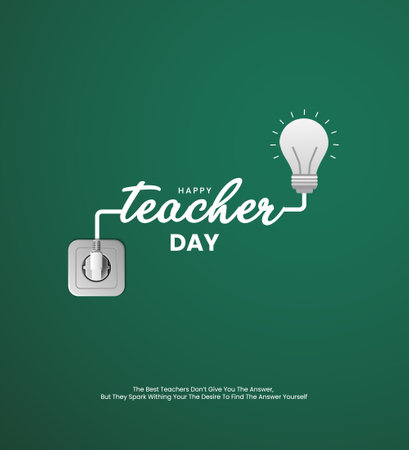 Happy Teachers Day! Design for banner poster, 3D Illustrationのイラスト素材