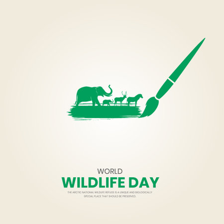 World Wildlife Day Vector Illustration. Suitable for greeting card, poster and bannerのイラスト素材