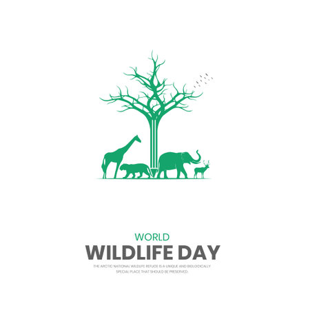 World Wildlife Day vector design template. Creative concept for World Wildlife Day.のイラスト素材