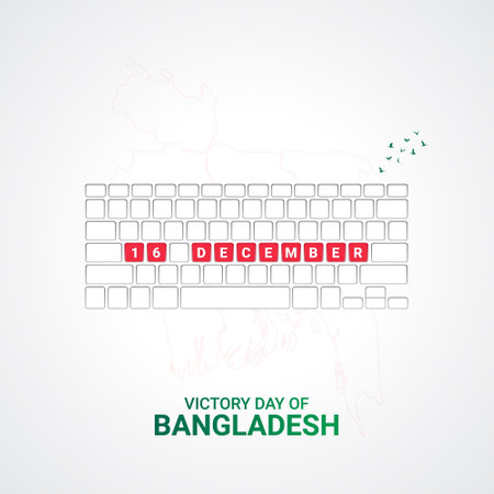 December 16, Happy Victory Day of Bangladeshのイラスト素材