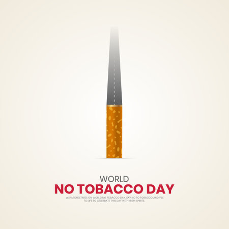 World No Tobacco Day. No Tobacco day creative design for banner, poster, tobacco ads. 3D Illustrationのイラスト素材