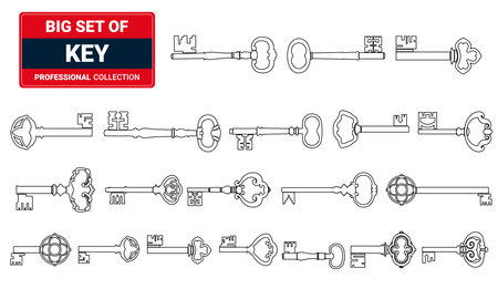 Security icon set, big set of security icon collection set black and white Illustrationのイラスト素材