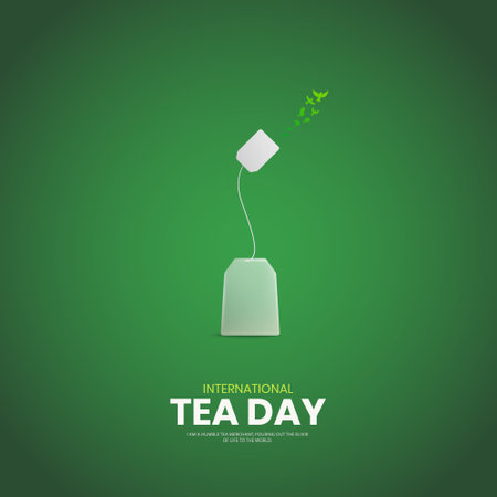 International Tea day. design for social media.のイラスト素材
