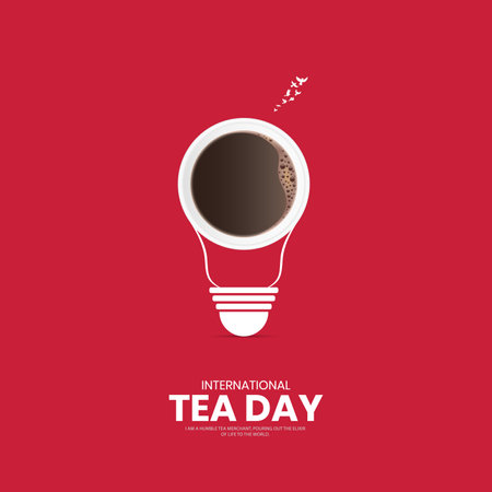 International Tea day. design for social media.のイラスト素材