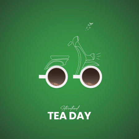 International Tea day. design for social media.のイラスト素材