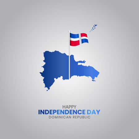 Happy Independence Day Dominican Republic. Dominican Republic Creative design for social media post.のイラスト素材
