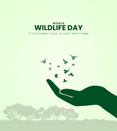 World wildlife day, Wild animals. wildlife day Creative design for social media poster. 3D Illustrationのイラスト素材