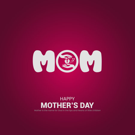 happy mother day. Mother's day greeting card. creative mother day postのイラスト素材