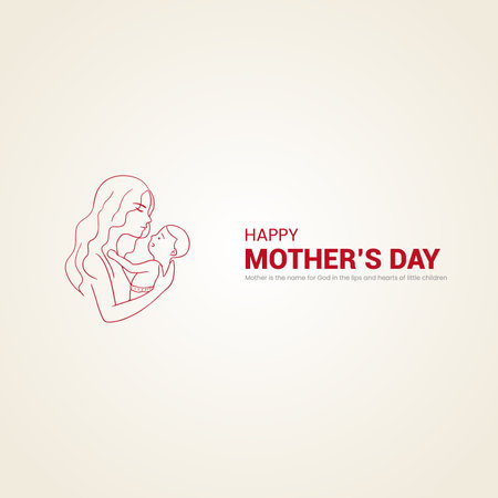happy mother day. Mother's day greeting card. creative mother day postのイラスト素材