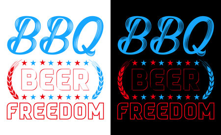 BBQ Beer Freedom Vector T-shirt Designのイラスト素材