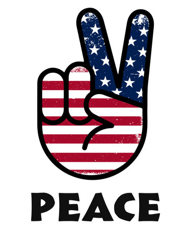 America victory finger, t-shirt graphics, USA Patriotic Peace Signのイラスト素材