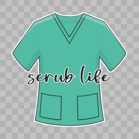 Scrub Life Nursing Sticker, scrub life nurse coat sticker, Nurse sticker design, Nursing stickerのイラスト素材