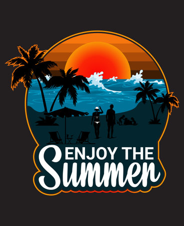 Enjoy the summer, Summer t-shirt designのイラスト素材