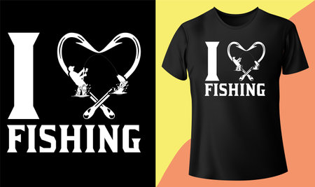 I love fishing, Fishing t-shirt design vector illustration.のイラスト素材