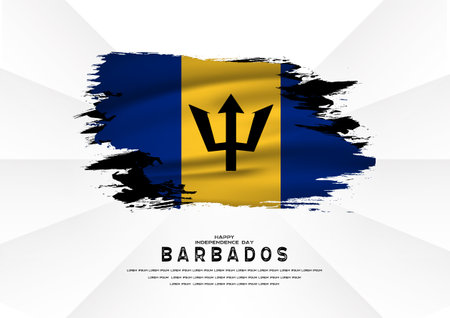 Happy Independence day Barbados, Barbados flagのイラスト素材