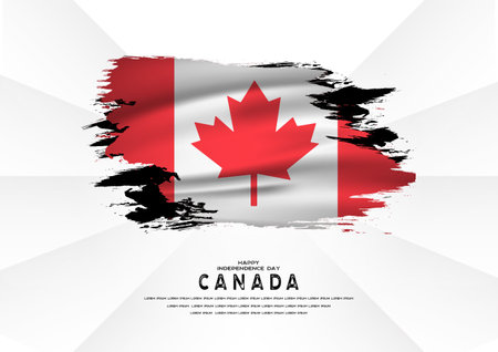 Happy Independence Day Canada, Canada flagのイラスト素材