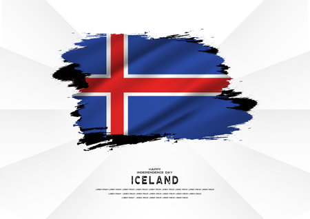 Happy Independence Day, Icelandのイラスト素材