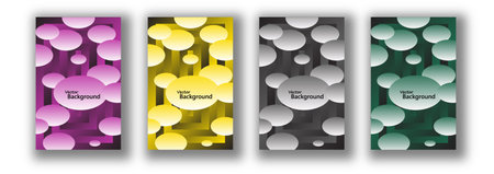 Vector illustration Paper ellliptical shapes templates and banner with drop shadows colofful in different colorsのイラスト素材