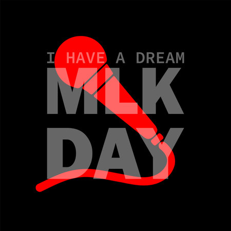 MLK Martin Luther King Jr. Day greeting card background.  I have a dream inspirational quote. Martin Luther Jr. King Portrait. Martin Luther King Jr. (1929 â 1968) an American, who delivered his famous "I Have a Dream" speech.のイラスト素材
