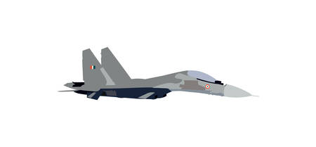 sukhoi su-30 fighter plane vector illustrationのイラスト素材