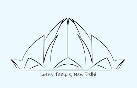 lotus design on a temple abstract line workのイラスト素材