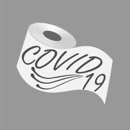tissue toilet paper during Coronavirus outbreak or Covid-19, Concept of Covid-19 quarantine.のイラスト素材