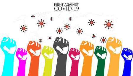 world/earth Coronavirus outbreak stop covid 19 Concept of fight against coronvavirusのイラスト素材