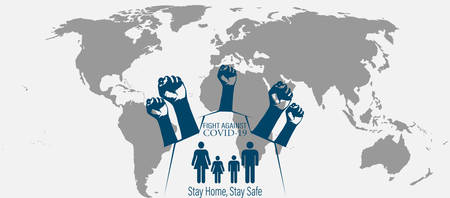 world/earth Coronavirus outbreak stop covid 19 Concept of fight against coronvavirusのイラスト素材