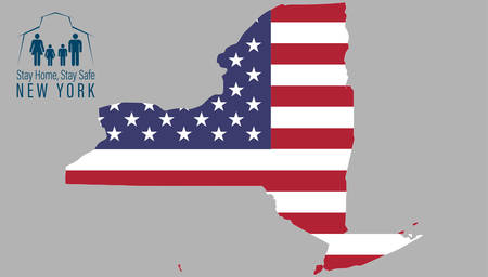 Concept Coronavirus. New York map. Vector Corona virus outbreak with New York map. Pandemic and corona virus outbreaks.のイラスト素材