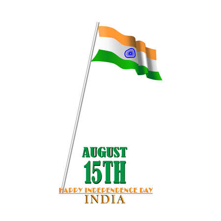 Vector Illustration saffron and green color brush background for Happy Independence Day celebration 15th august. Illustration of famous Indian monument. Many congratulations for independence day.のイラスト素材