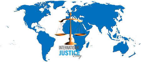 vector illustration for international  Justice day observed on July 17. poster, card, or banner design.のイラスト素材