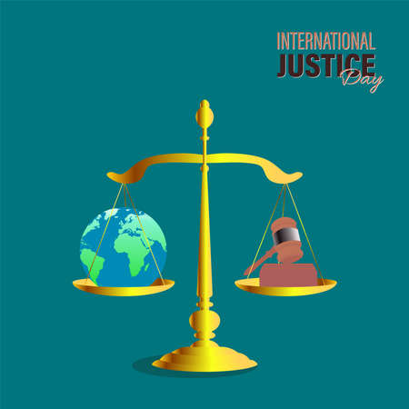 vector illustration for international  Justice day observed on July 17. poster, card, or banner design.のイラスト素材