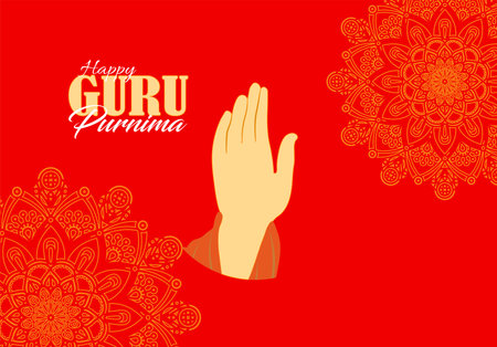 Vector Illustration of Guru Purnima which is observed in in India and Nepal.のイラスト素材