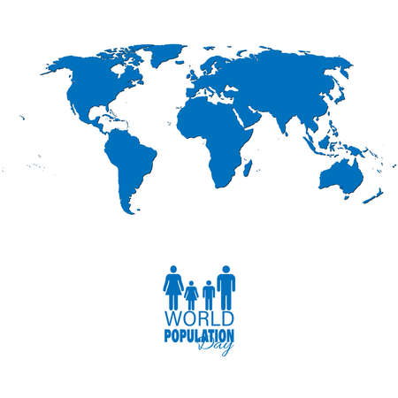 Vector Illustration of World Population Day 11 July, which seeks to raise awareness of global population issues, Poster or banner.のイラスト素材