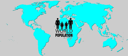 Vector Illustration of World Population Day 11 July, which seeks to raise awareness of global population issues, Poster or banner.のイラスト素材