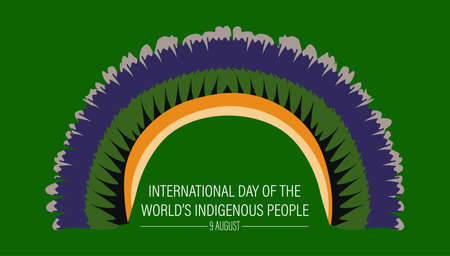 Vector Illustration of International Day of the Worldâs Indigenous People. August 9.. Vector Design with colorful maskのイラスト素材