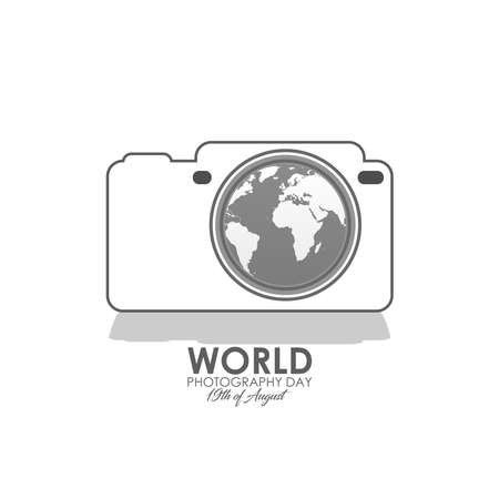 Vector Illustration of World Photography day. August 19. Lens of the Camera in Abstract Form. Icon or Logoのイラスト素材