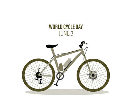World cycle day 3rd June vector illustration colorful bike. Abstract design.のイラスト素材
