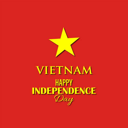 Vector Illustration of Vietnam independence day white background and yellow star flag on Vietnam.のイラスト素材
