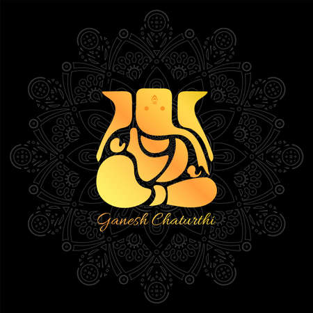 Vector Illustration of Lord Ganpati abstract background for Ganesh Chaturthi festival of India.のイラスト素材