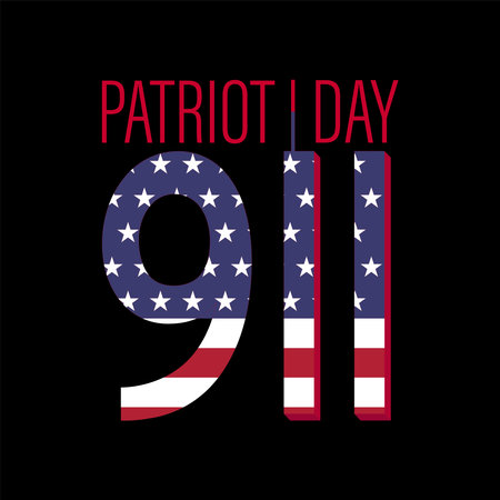 Vector illustration of Patriot Day 911 anniversary. USA Patriot Day banner. We will never forget.