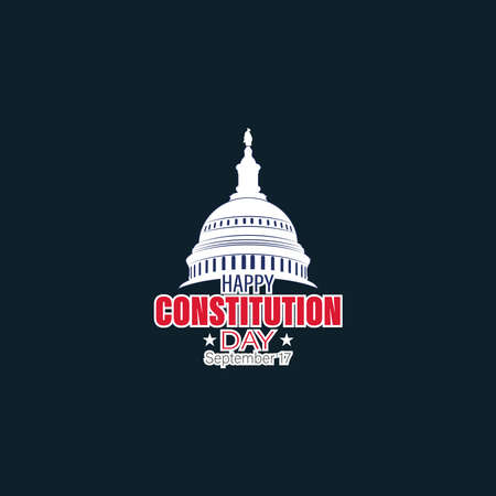 Vector Illustration of United States constitution day. 17 september. Isolated vector for greeting cards, posters, banners.のイラスト素材