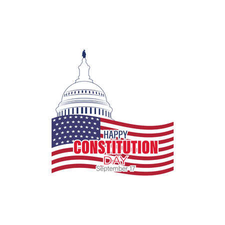 Vector Illustration of United States constitution day. 17 september. Isolated vector for greeting cards, posters, banners.のイラスト素材