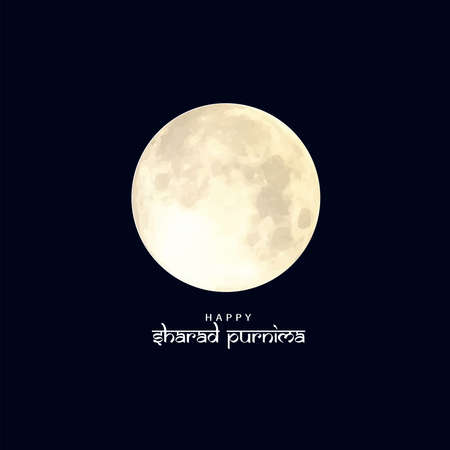 Vector Illustration of Sharad Purnima which is a harvest festival celebrated on the full moon day. Full Moon in the night.のイラスト素材