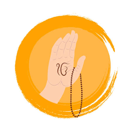 Vector Illustration for Guru Nanak Jayanti the birth anniversary of Guru Nanak dev ji. Abstract design.のイラスト素材