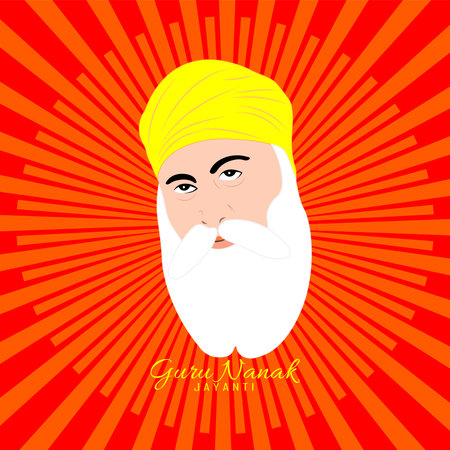 Vector Illustration for Guru Nanak Jayanti the birth anniversary of Guru Nanak dev ji. Abstract design.のイラスト素材