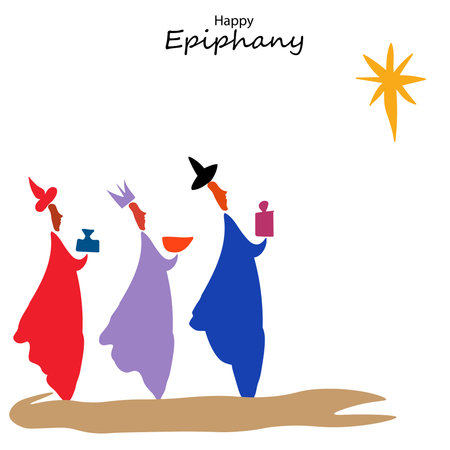 Vector illustration of Epiphany, a Christian festival. Jesus Christ soon after he was born. Abstract...