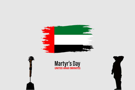 Illustration of uae commemoration day. United Arab Emirates Martyr's Day. Design for card, posters.のイラスト素材